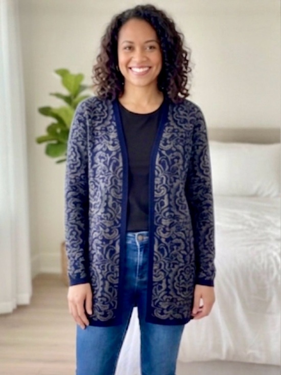 Talbots Sweaters - Talbots Cotton Cashmere Damask Print
Longline Cardigan (SZ: XS)